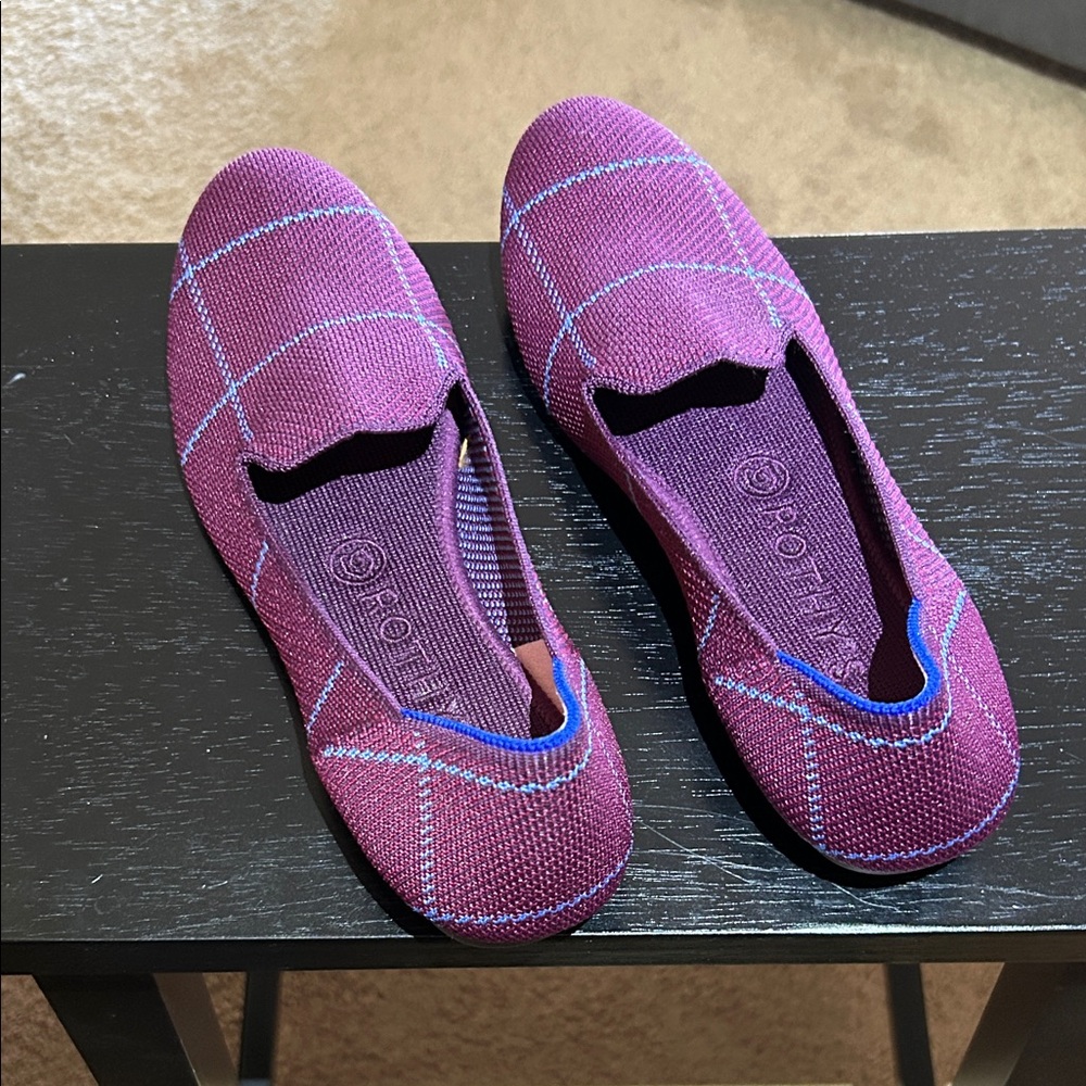 Rothy’s Purple Checkered Women's Loafers